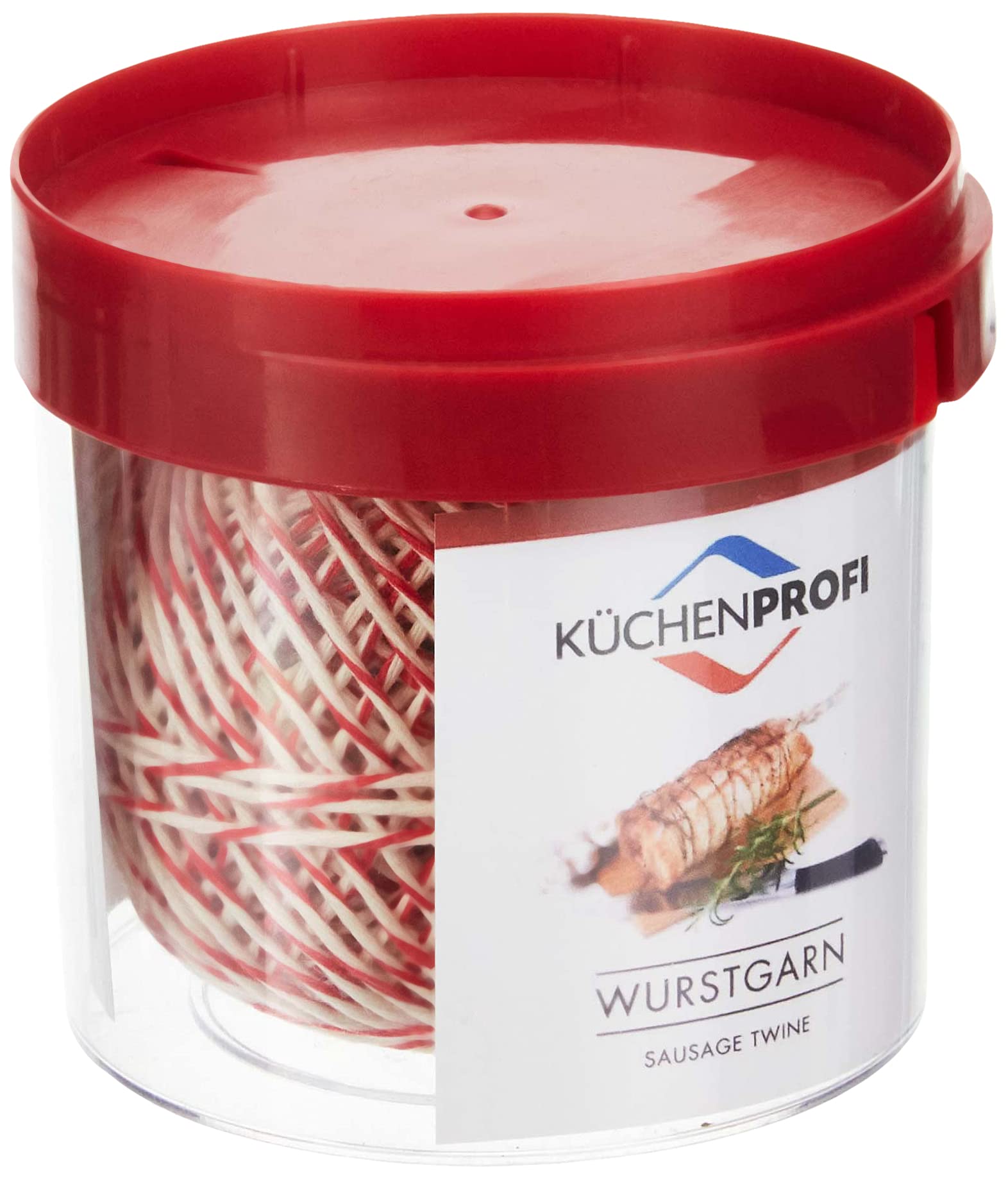 Küchenprofi Sausage Twine in Box with Cutting Device Red White 50m Heat Resistant Natural Fiber Food Safe for Baking, Cooking or Grilling Home & Kitchen