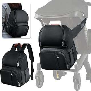 Upgraded Stroller Storage Bag Compatible with Doona Car Seat Stroller 丨 Thicken Backpack Strap Snap on Storage Bag丨Large C...