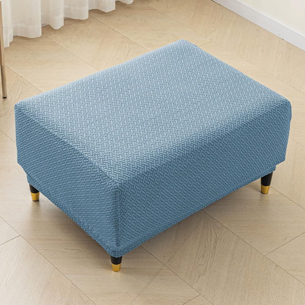 Copri Pouf Quadrato Fodera Ottomana Copri Sgabello Elasticizzato Fodera per Poggiapiedi Quadrato Blue Lake Quadrato S 33-45cm