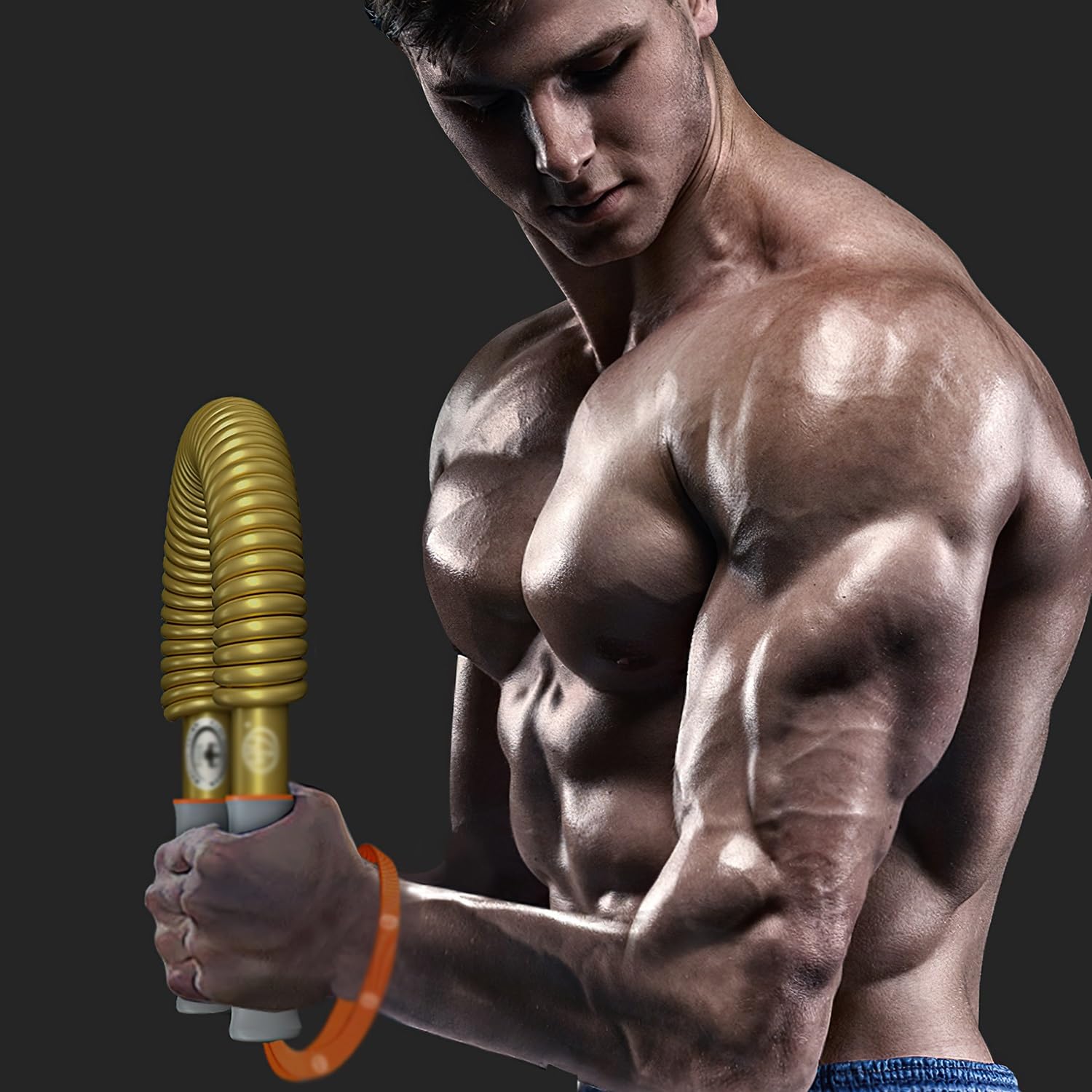 Barra expansora de pecho Power Twister de alta resistencia, ejercitador de brazos con doble resorte para pecho, hombros, bíceps, brazos y antebrazos, soporta una resistencia de 30 a 50 kg (66 a 110