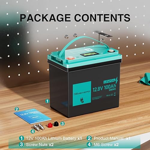 Miniatura 8 de BCI Group 24 Batería recargable de litio de ciclo profundo de 12 V 100 Ah, BMS integrado de 100 A para RV, motor de arrastre, campamento, marina,