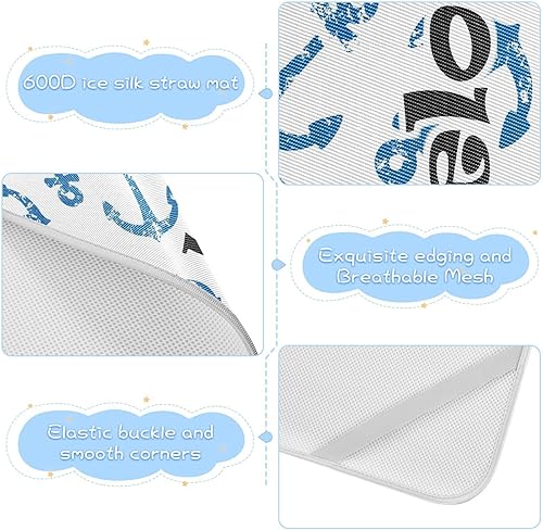 Miniatura 6 de Custom Anchors Crib Mattress Protector Pad for Boys Girls Baby Ice Silk Mat Bed Crib Mattress Pad Mat Cooling Mattress Topper for Pack N Play