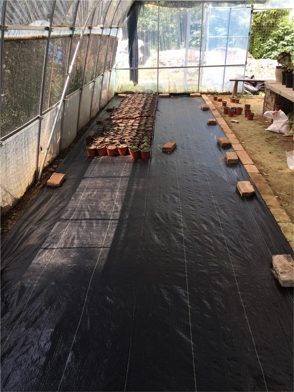 Membrana Antihierba Membrana Forrada Resistente del Control de malezas de la Membrana de la Cubierta del Suelo de paisajismo de la Tela del Control de malezas para Jardín，Patios(2x10m)