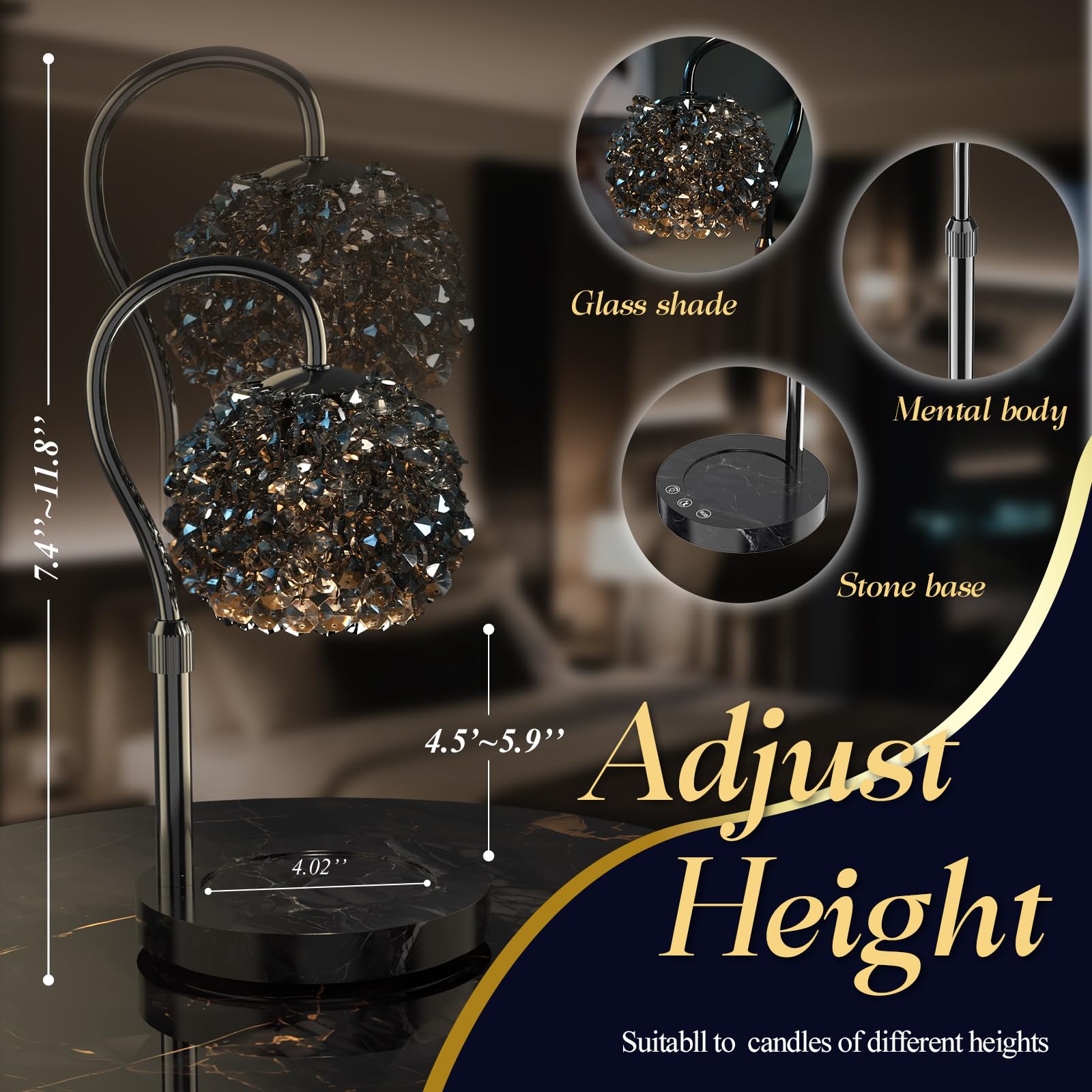 Amazon.co.jp : キャンドルウォーマー おしゃれデザイン クリスタル