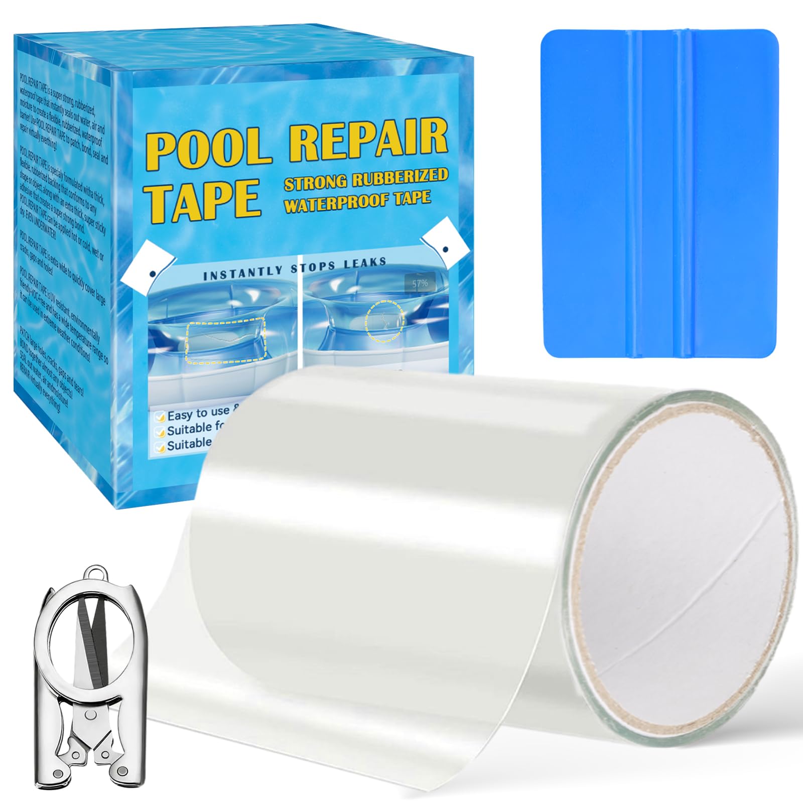 Inflatable Patch Repair Kit, Waterproof Air Mattress Patch Kit, Pool Repair Patch, Repair Tape for Pool Swimming Pool Floats Ring Inflatable Toys