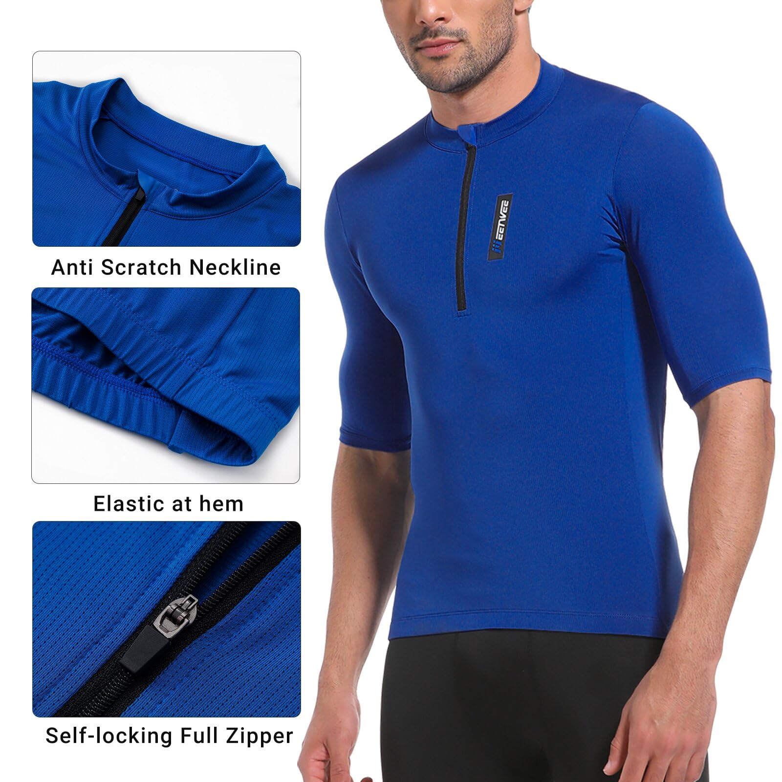 MEETWEE Magliette Ciclismo Uomo, Abbigliamento MTB Bike Asciugatura Rapida Maglia Ciclismo Maniche Corte/Lunghe Maglia Ciclismo