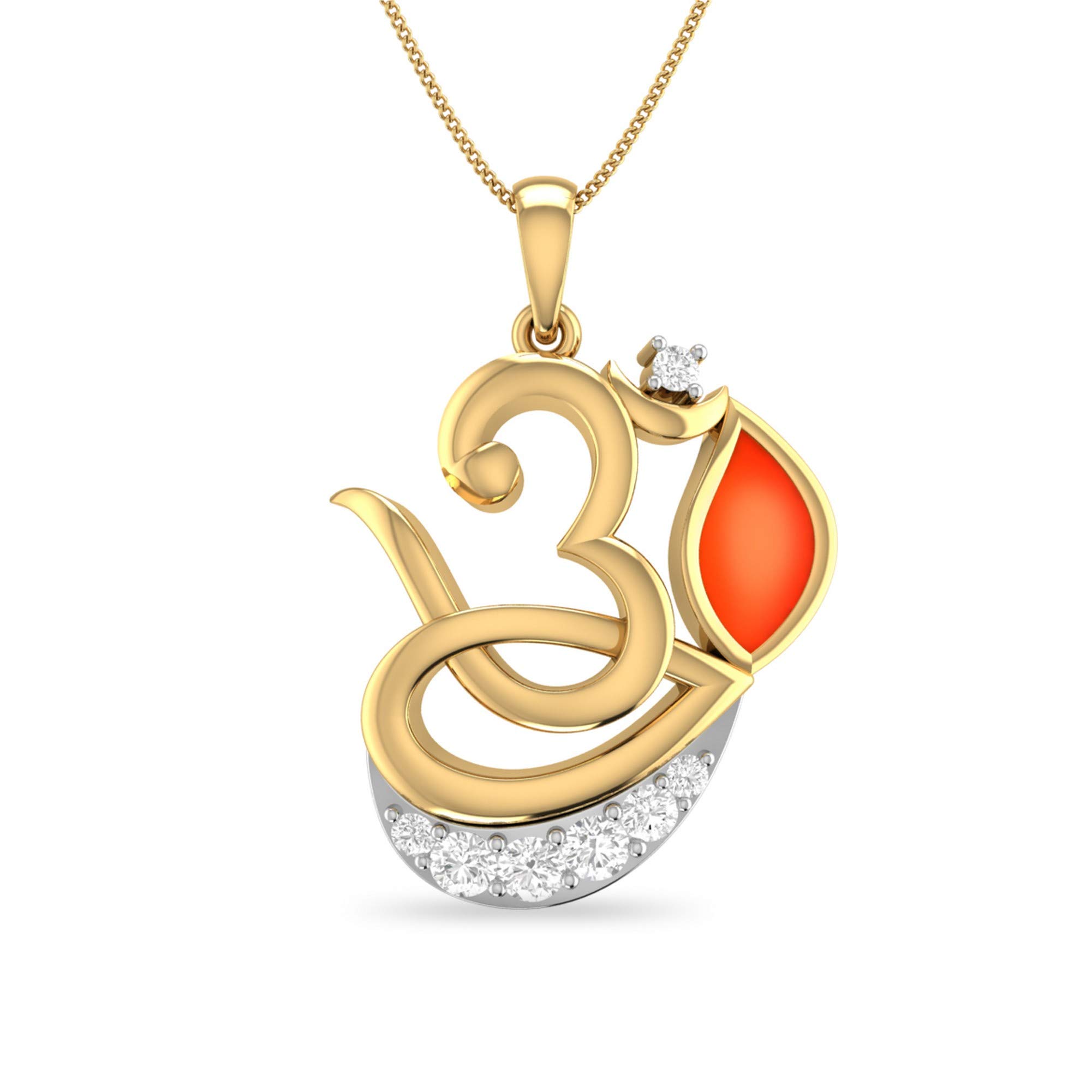 pc jeweller Yellow Gold and Diamond Pendant for Women-picture-10