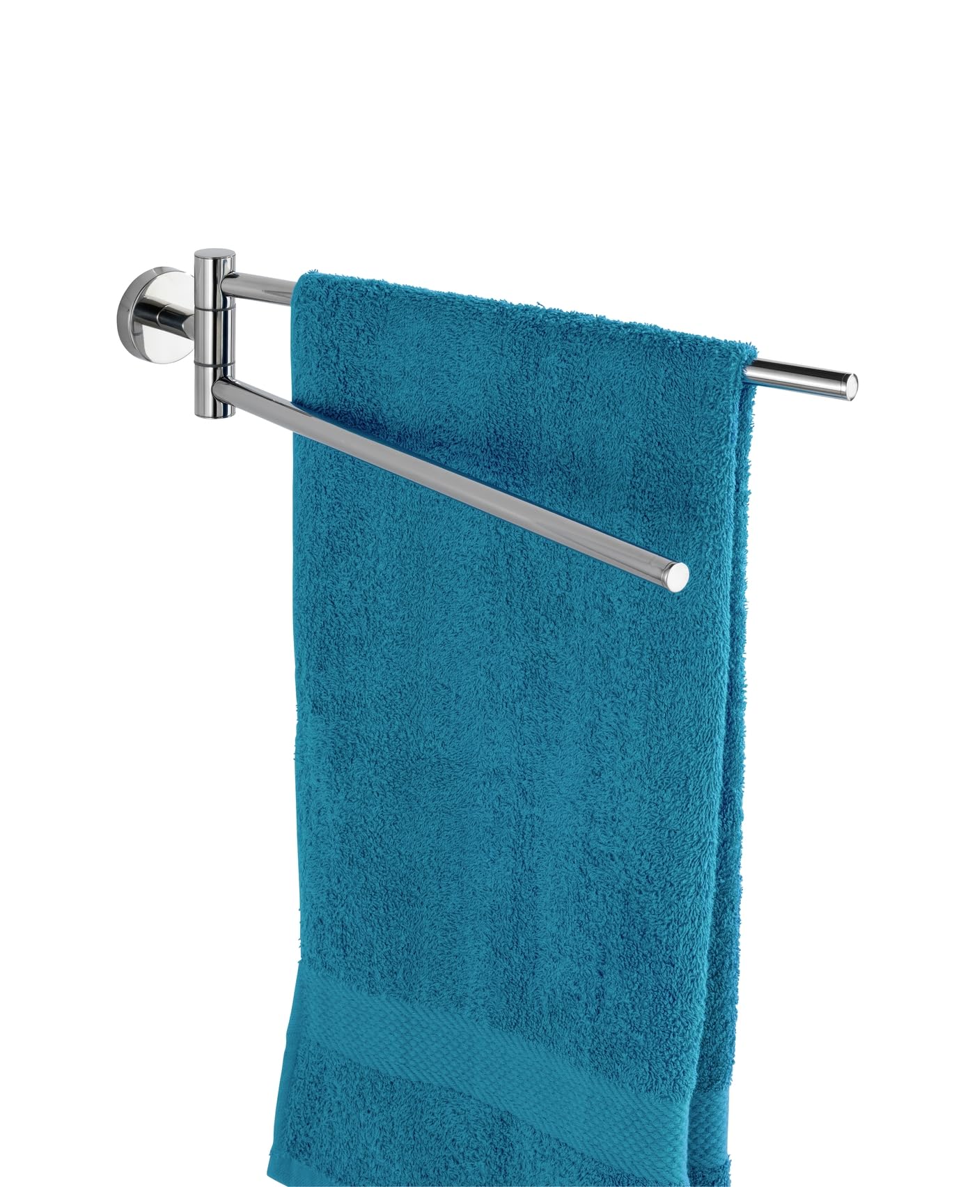 WENKO Porte-Serviettes avec 2 Bras Bosio, Acier Inoxydable Brillant, 5,5x9x43 cm, visserie Incluse