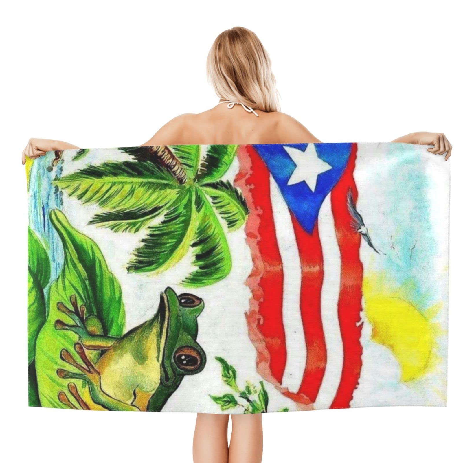 BZAXXQI Puerto Rican Puerto Rico Bath Towels,Puerto Rico Beach Towel Quick Dry Bath Towels Soft Bath Towel for Swimming Camping Hotel Sports Bathroom