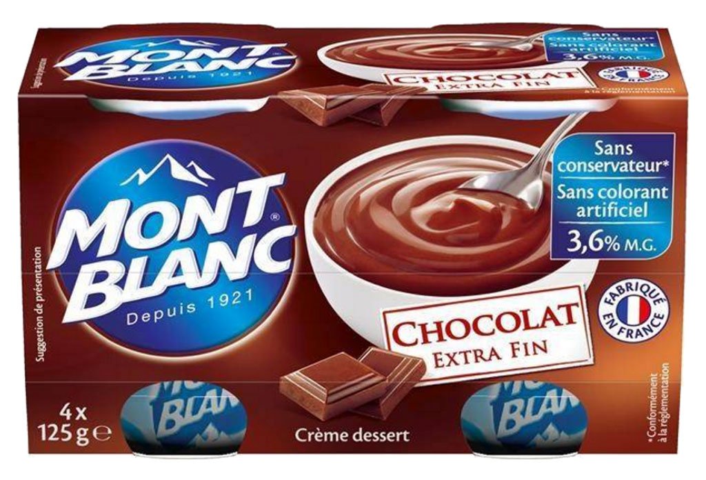 Mont Blanc Crème Dessert Chocolat (lot de 2 x 4 x 125g)