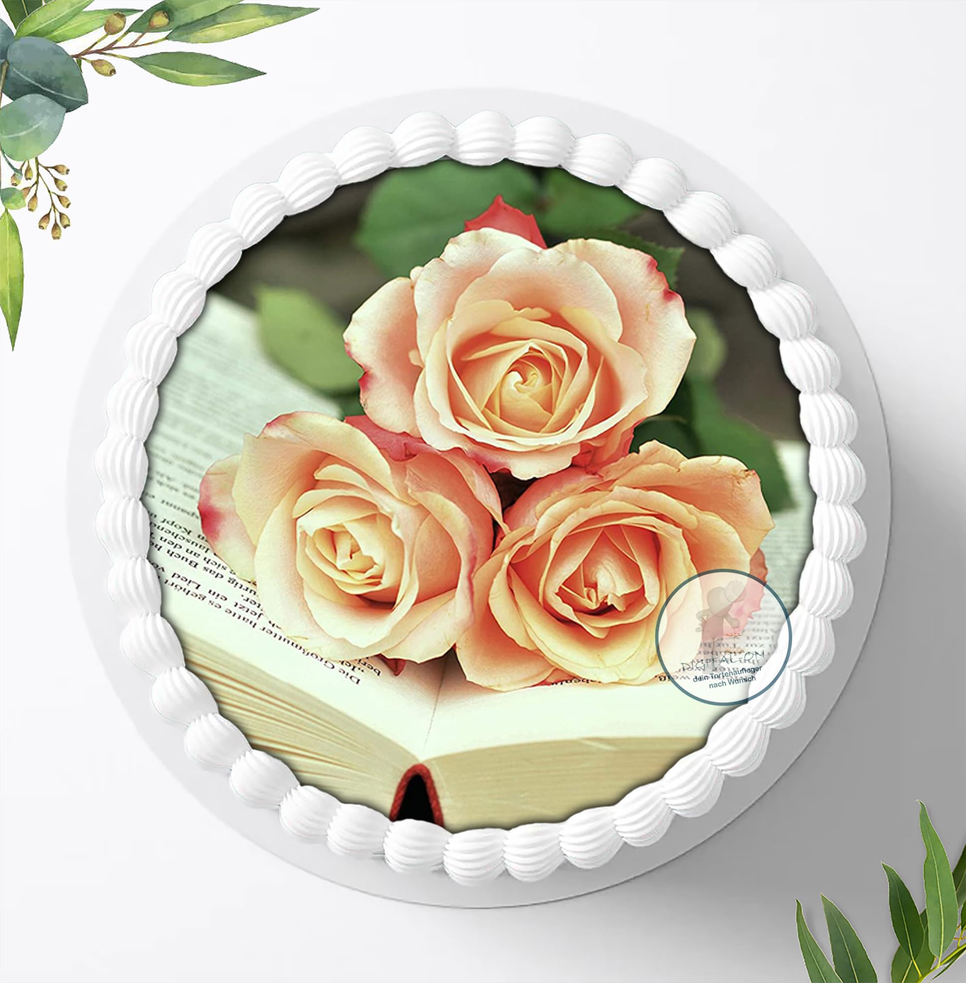 Blumen Tortenaufleger Tortenbild Geburtstag Fondant Zuckerpapier 4701 Lebensmittel & Getränke