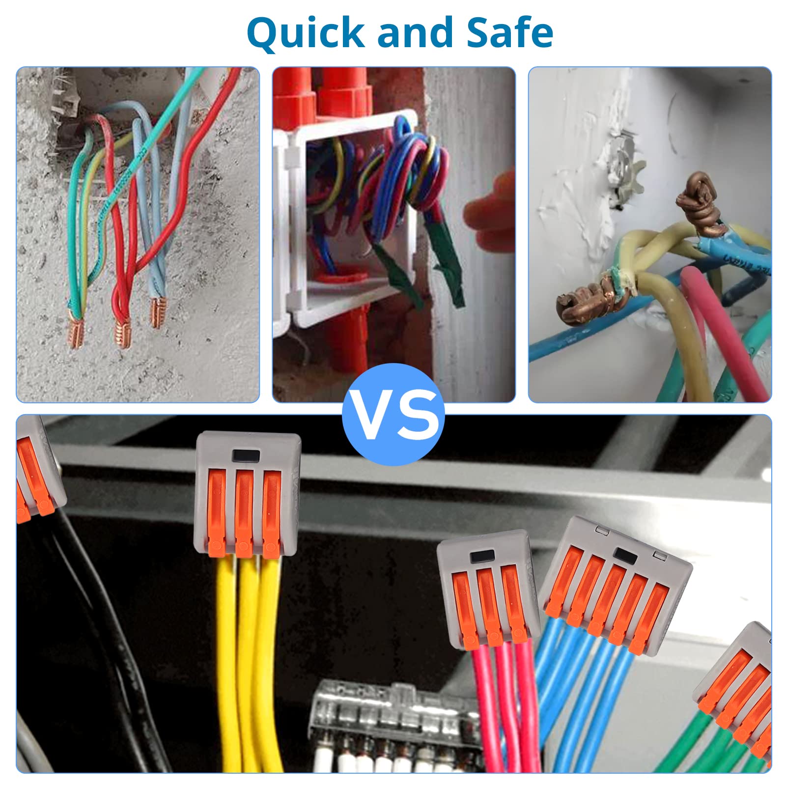 Morris Products 97124 Black Insulated 2 Conductor Dual Entry Splice 2 Set Screws 750-250 Wire Range, 5-Pack