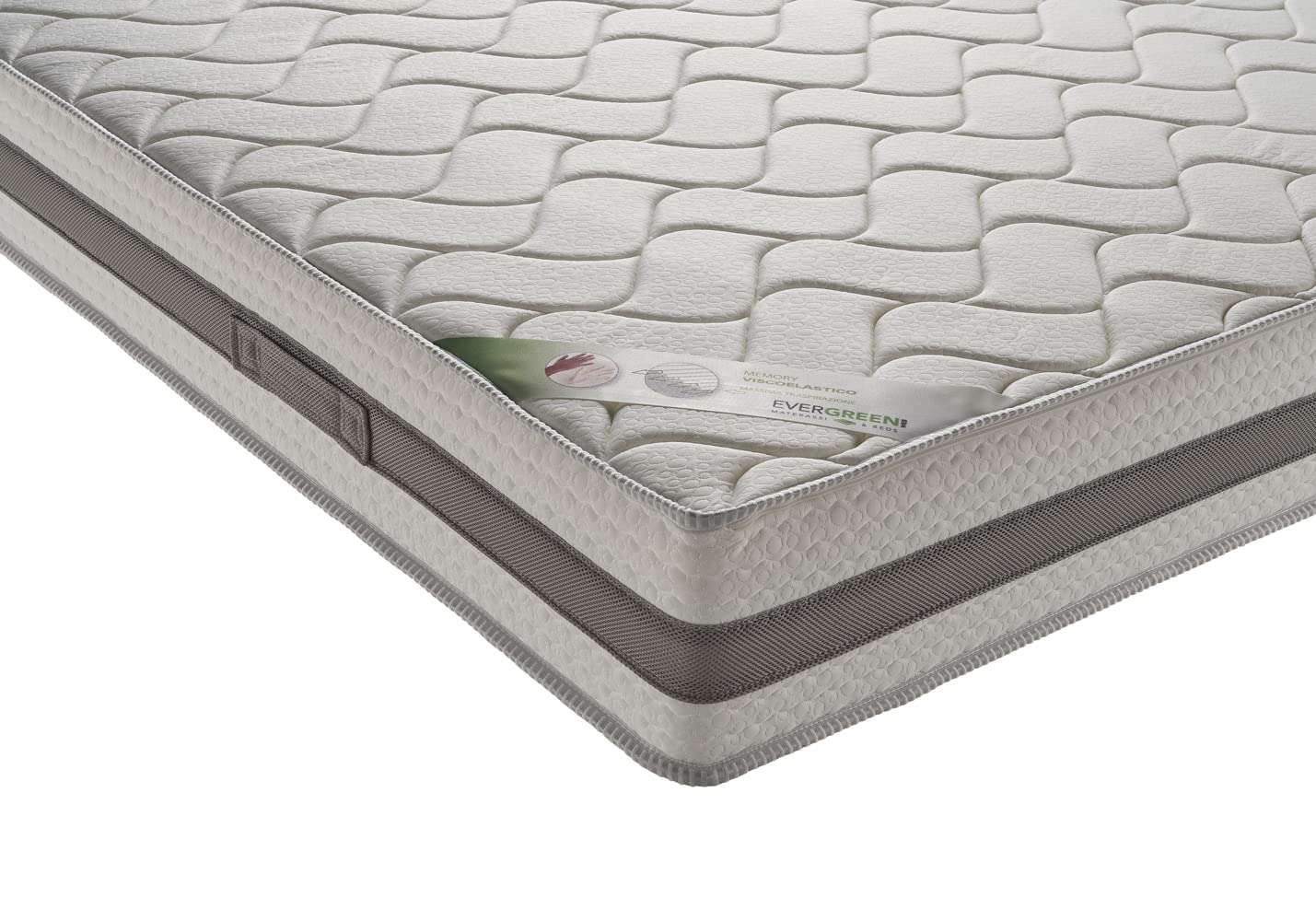 EVERGREENWEB - Materasso molle una piazza e mezzo 120x200 Alto 23 cm Cuscino FIOCCO di memory in PROMO 200 molle Bonnel, Made in Italy Ortopedico Medio Rigido | BONNEL PLUS