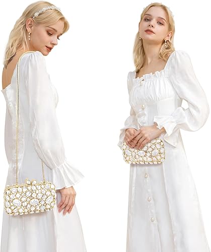 Miniatura 7 de Bolso de mano de noche de cristal turquesa elegante para novia, boda, fiesta, para mujer