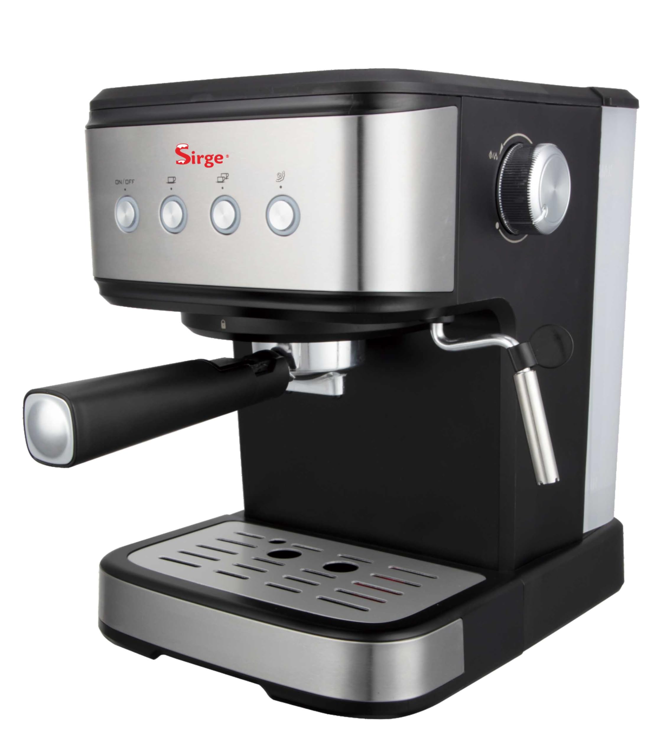 Sirge LUSSY Macchina per Caffè Espresso, Cappuccino e BEVANDE CALDE utilizza caffè in polvere e/o Cialde Potenza 1100 Watt. POMPA ITALIANA da 15bar con 3 filtri in dotazione