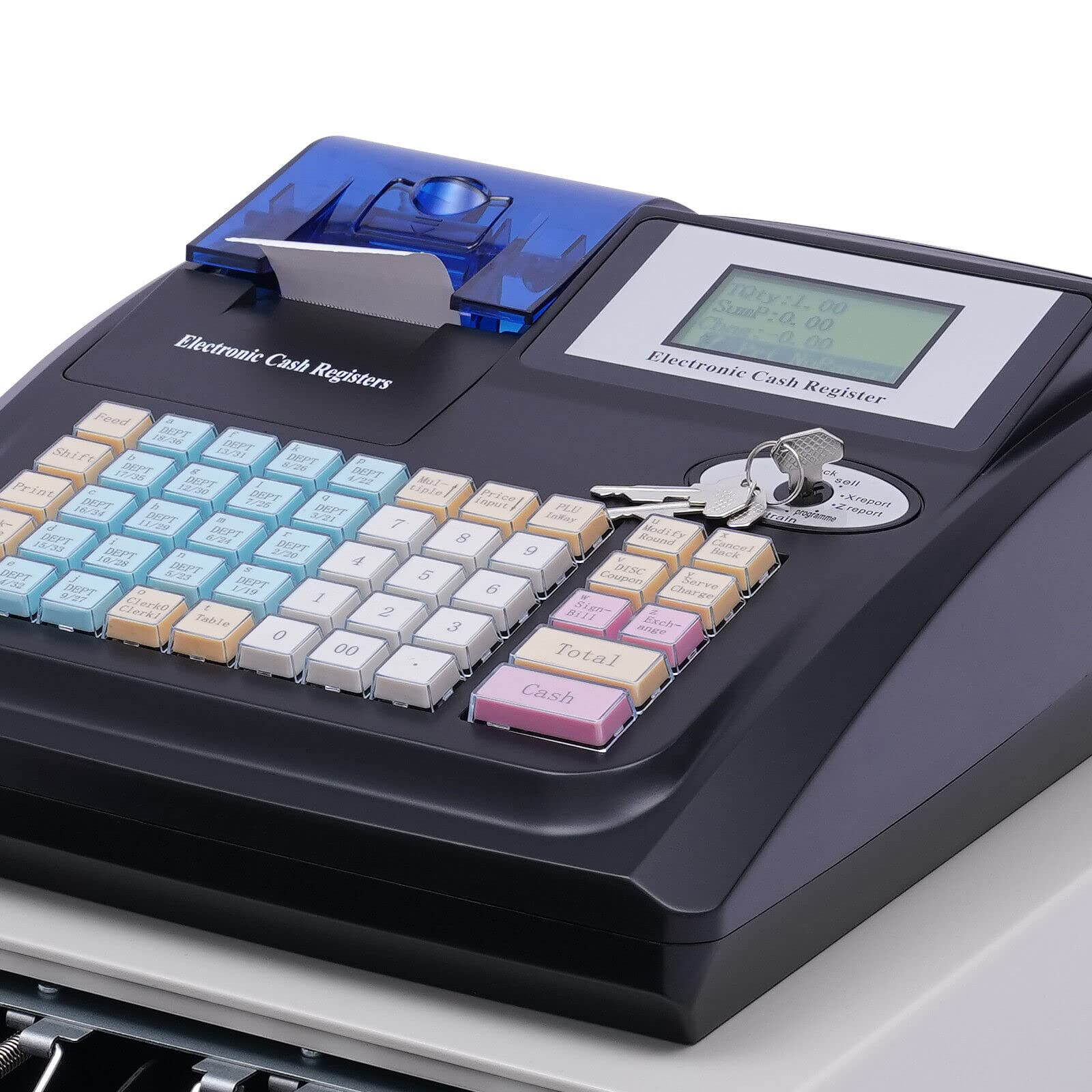 Caja registradora, sistema POS, caja registradora, quiosco de supermercado, gastronomía, caja al por menor, pantalla LED de 48 teclas (sistema operativo en inglés).