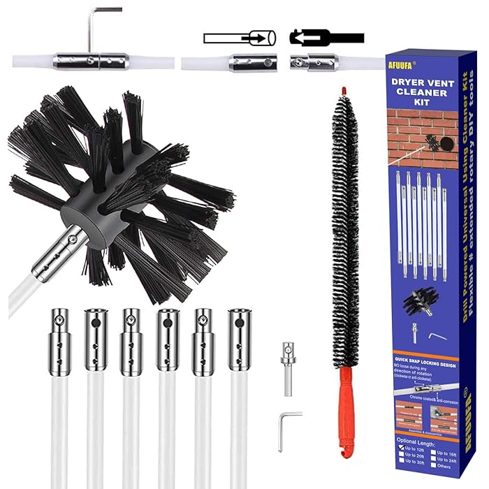 Buy AFUUFA 12ft Duct Cleaing Brush kit, Lint Remover for Dryer Vent