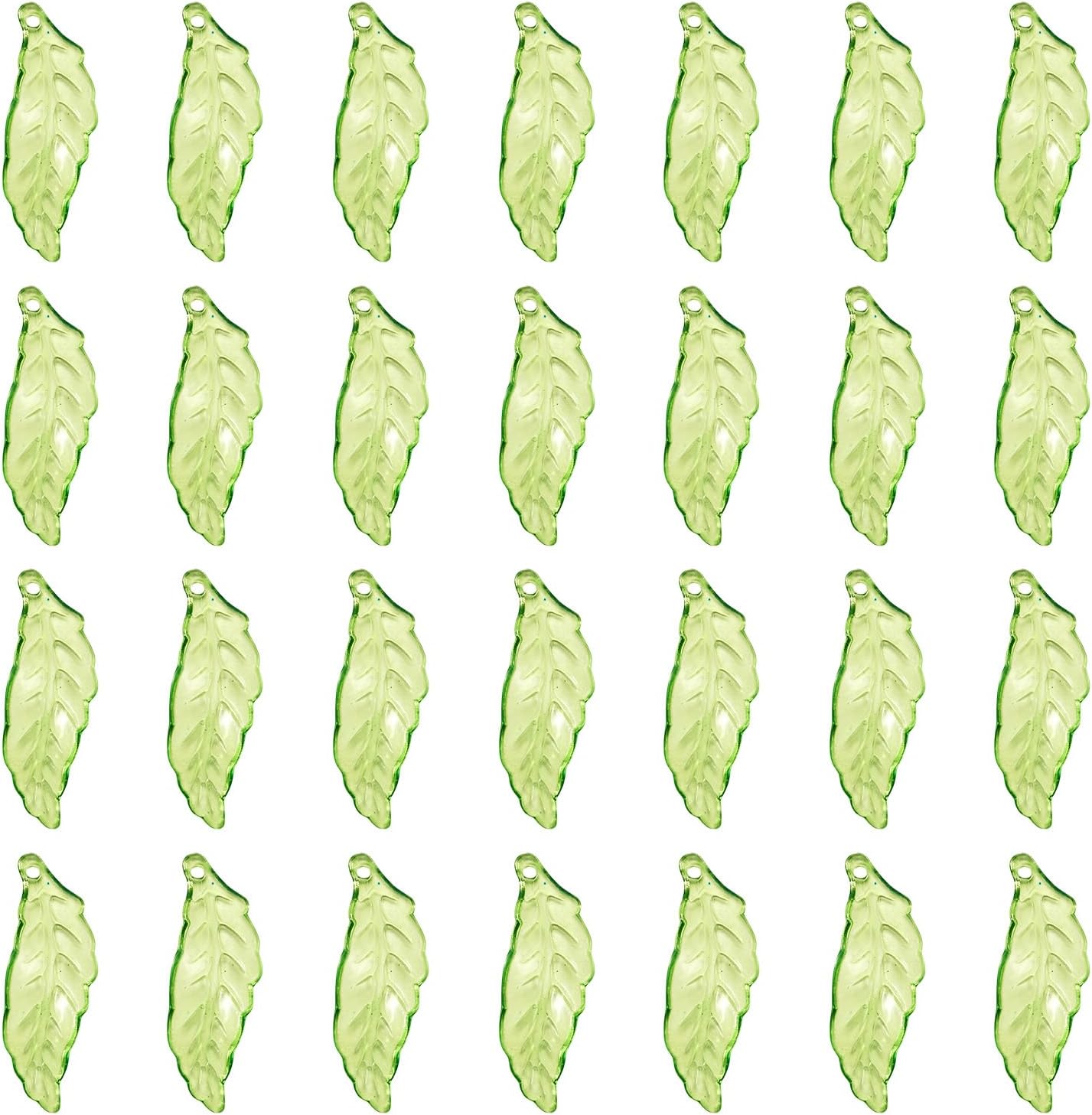 Elecrelive 1500Pcs Green Leaf Charms Acrylic Leaves Pendants Transparent Leaf Beads for DIY Bracelet Necklace Earring Jewelry Making