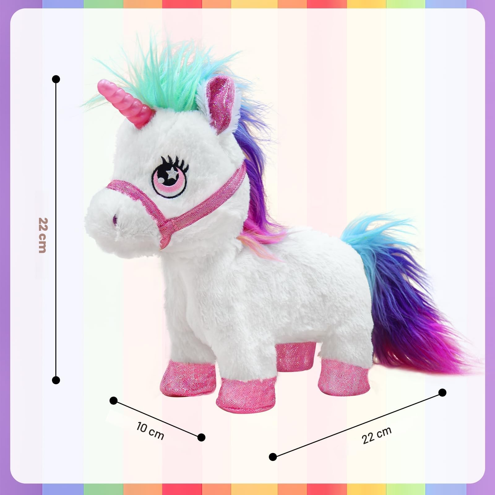 Jouet Licorne Fille 3-6 Ans, YH YUHUNG Licorne Qui Marche avec Laisse Télécommandée, Peluche Interactive Corne Lumineuse Sons