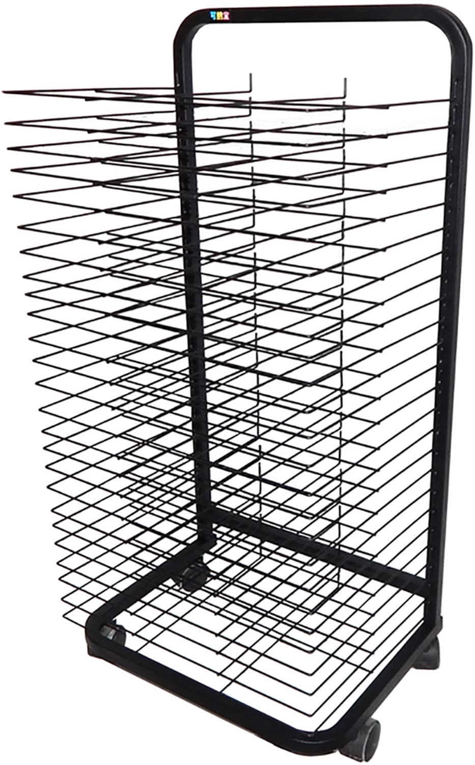 Aioneer Drying Rack, Mobile Art Drying Rack with Wire Shelves for Works of Art, Mobile Classrooms, Art Studios and Home Use, Black Powder Coated Finish,Ideal for Schools and Art Clubs