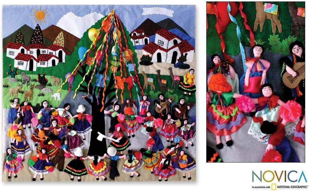 NOVICA Handmade Festival Applique Wall Hanging