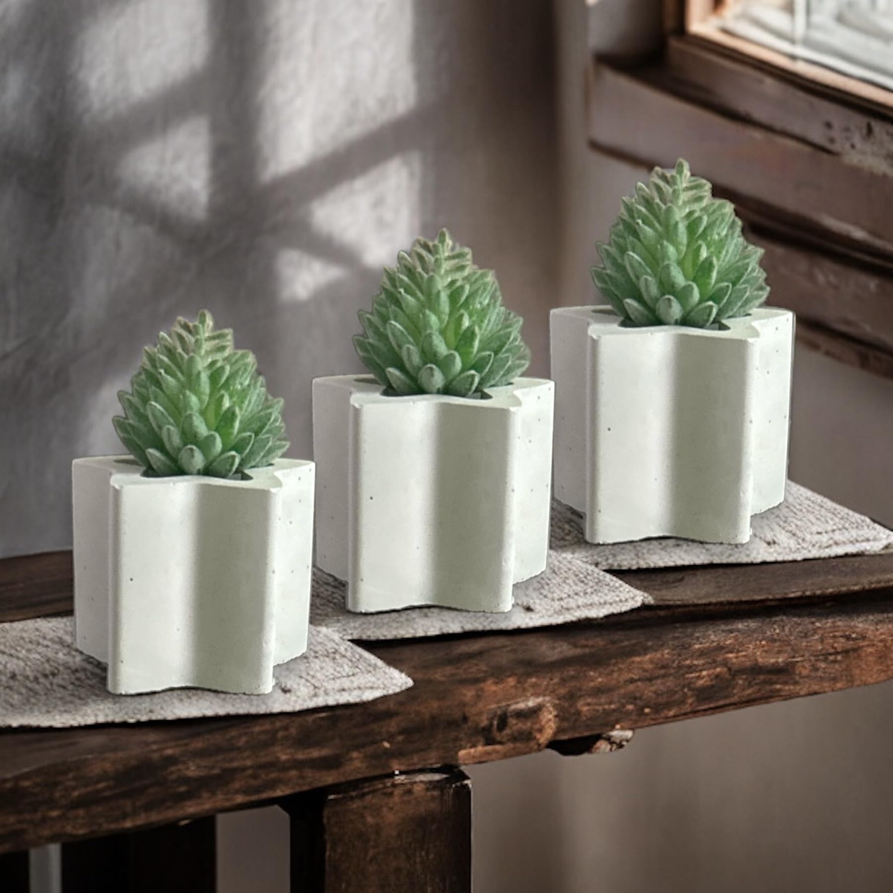 Nandini Homeware™ Set of 3 Small Indoor Succulent Planters & Flowerpots for Home Decor (Without Plants) (Star) (B0D6N1GRQJ) Amazon Price History, Amazon Price Tracker
