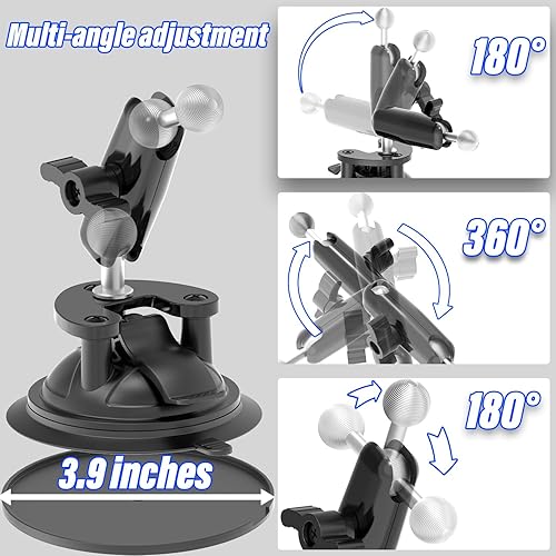 Miniatura 4 de Soporte de metal para tablet de automóvil, con ventosa, para parabrisas de automóvil, rotación de 360 con ajuste para iPad ProAirMini, Galaxy Tab,