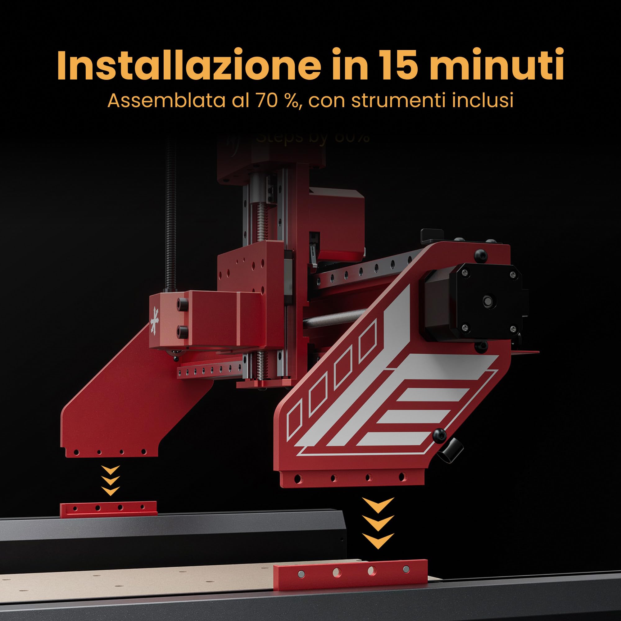 AtomStack C4 Pro, fresatrice CNC, supporto a 4 assi, 200 W, mandrino CNC fresatrice e incisione, 420 × 420 mm, controllo offline, per legno, plastica, alluminio, ottone