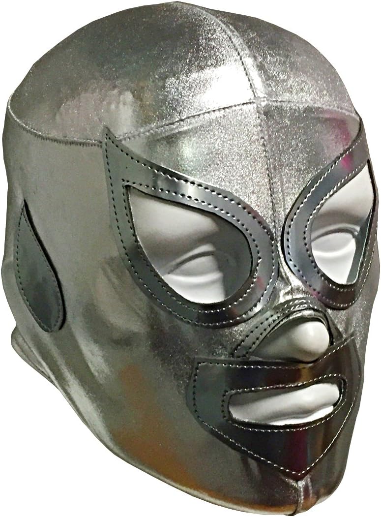 SANTO JR LYCRA Youth Lucha Libre Wrestling Mask - Costume Wear - SILVER