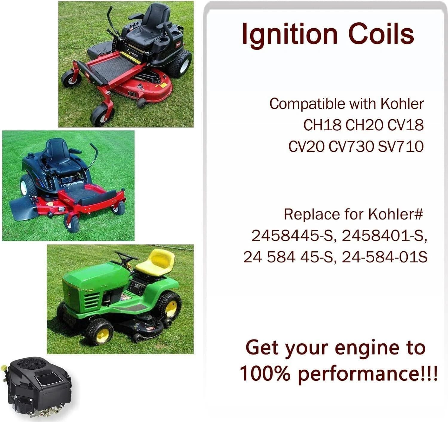 24 584 45-S Ignition Coil Replace 24-584-01S Compatible with MIA11292 Kohler CV20 CV22 CV22S CV23 CV25 CV18 CV19 CH18 CH20 CH22 CH23 CH25 Engine