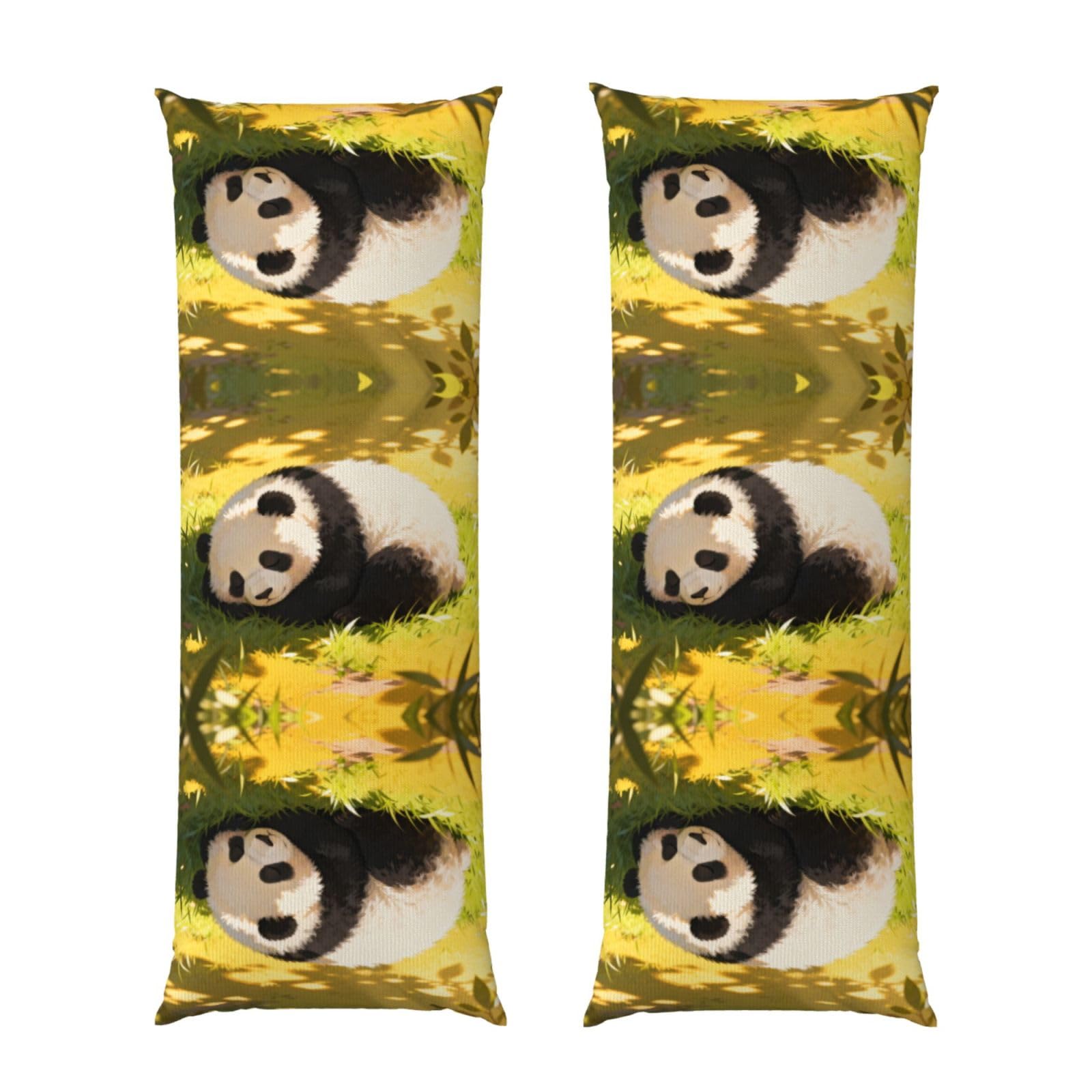 Panda Sleep Ball Body Pillowcase 20x60-Ultra Soft Plush Long Pillow Cover with Hidden Zip for Sleeping