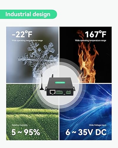 Miniatura 6 de LINOVISION Enrutador celular industrial 4G LTE con SIM virtual y 5 GB de datos libres, el enrutador eSIM soporta RS232RS485, protocolo MQTT,