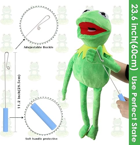 Miniatura 6 de SUIYUEOUR Kermit Frogs - Marioneta de mano, peluche de rana, The Muppets Show, muñeca de marioneta de rana suave adecuada para juegos de rol, verde,