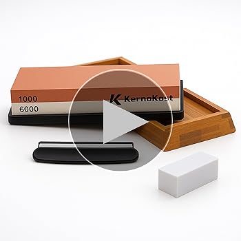 Amazon.co.jp: KernoKost 両面砥石セット #1000/6000 包丁研ぎ石 竹製