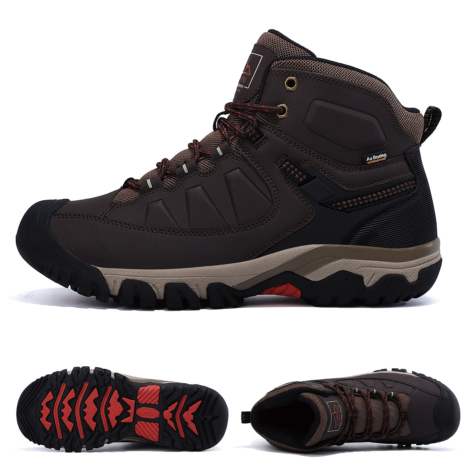 AX BOXING Scarpe Uomo Invernali Caldo Fodera Stivali Antiscivolo Scarponcini Uomo Invernali Scarpe Trekking Stivaletti Taglia 41-46 EU