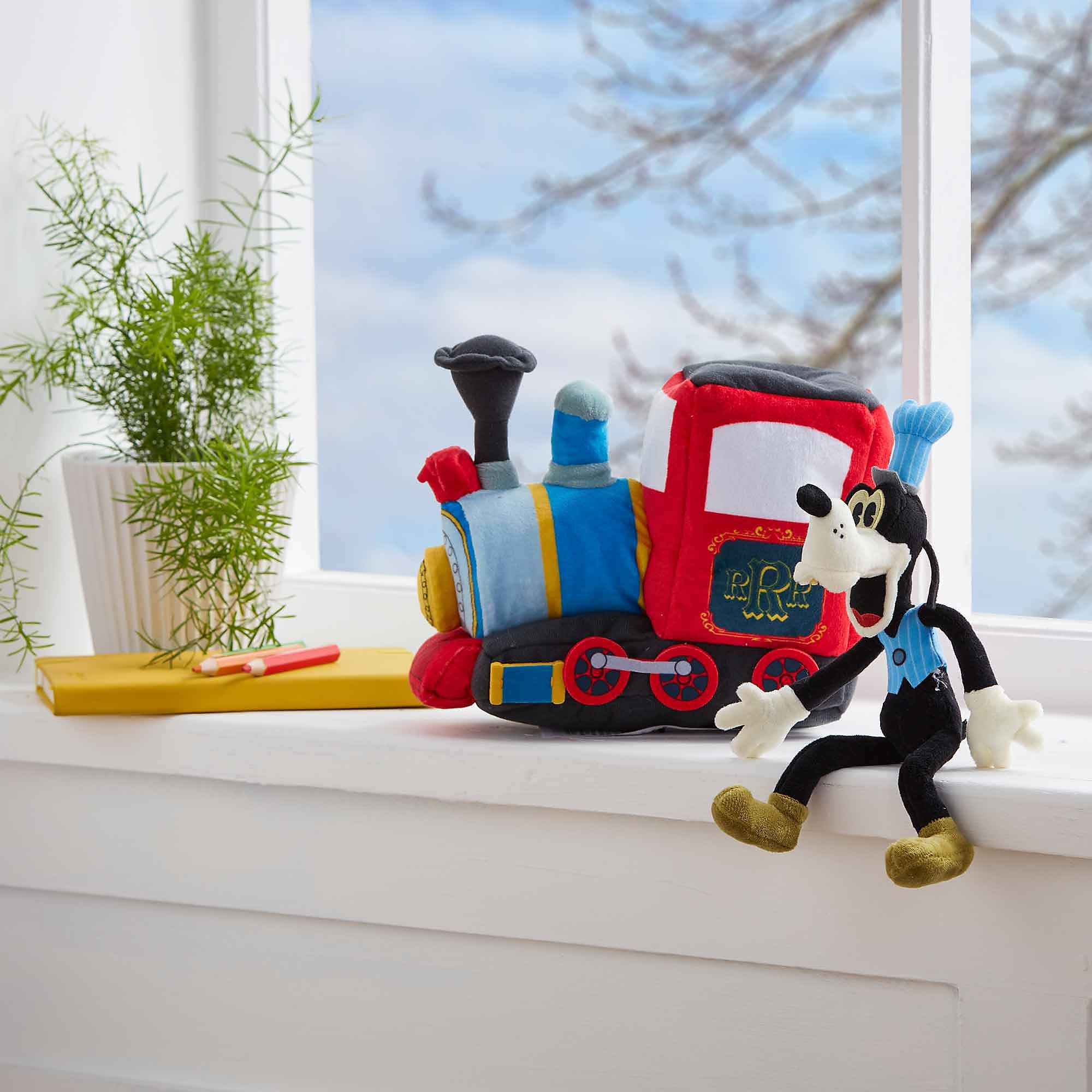 Disney Store Official Conductor Goofy Small Soft Toy, Minnie and
