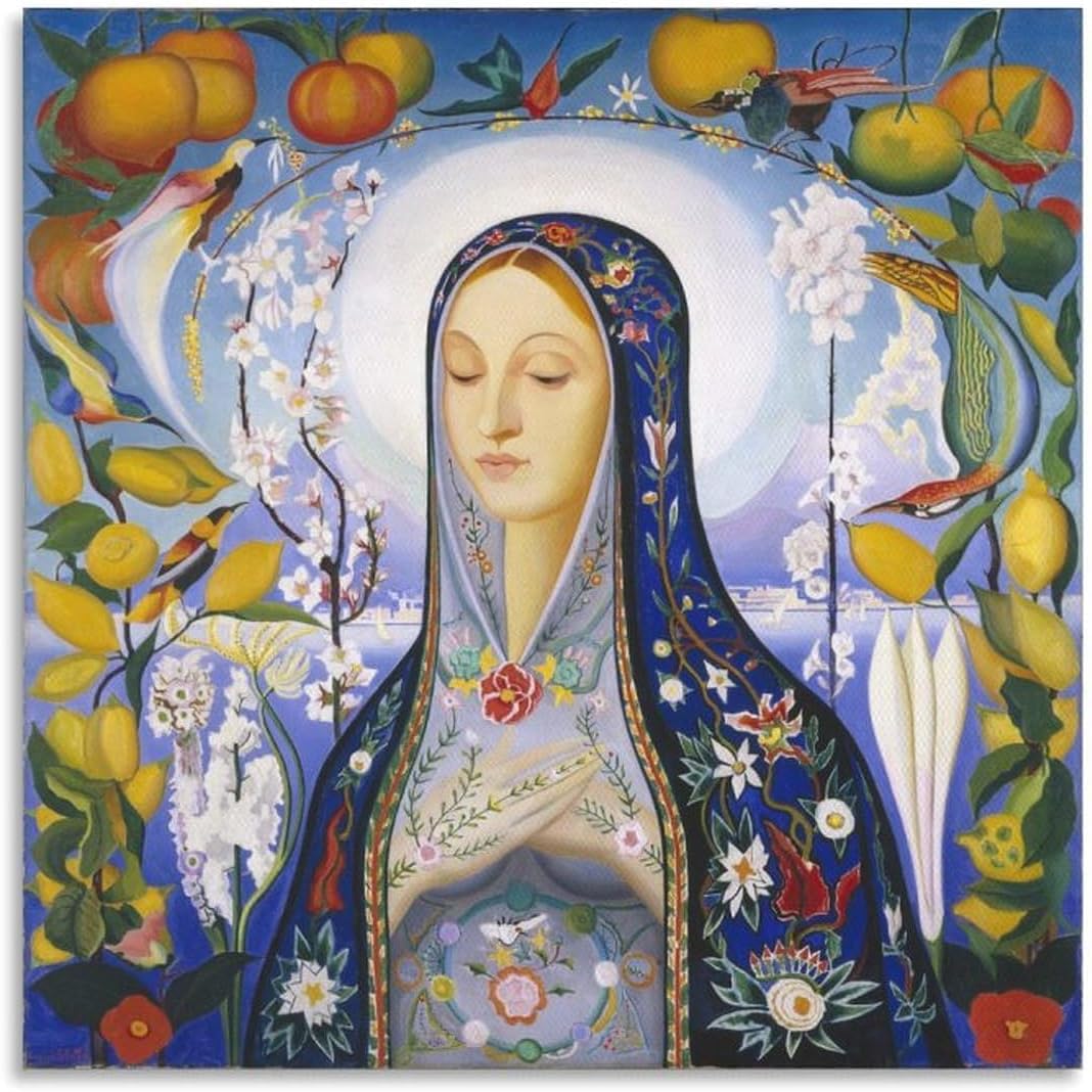 Rikin Liuff The Virgin by Joseph Stella Canvas Poster Wall Art 50x50cm Frameless
