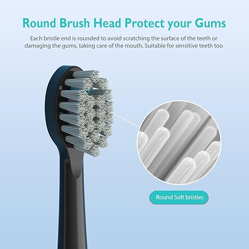 Miniatura 10 de Cabezales de cepillo de repuesto para Waterpick Sonic Fusion 2.0  Cabezal de cepillo de dientes para agua pik con anillos codificados por colores y