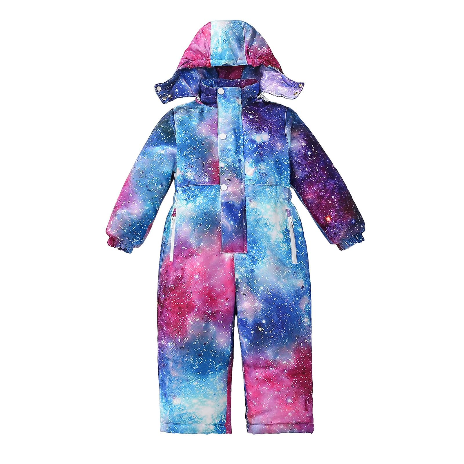 Traje de nieve para niños de invierno, cálido, traje de esquí impermeable, resistente al viento, traje de invierno de una pieza, mono de nieve con capucha y botones, estampado de protección de queso