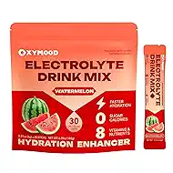 Sugar Free Electrolytes Powder Packets - Salty High Sodium Hydration Packets, Electrolytes Drink Mix for Fitness Enthusiasts & Outdoor Workers, Calories Free(Watermelon 30 Sticks)