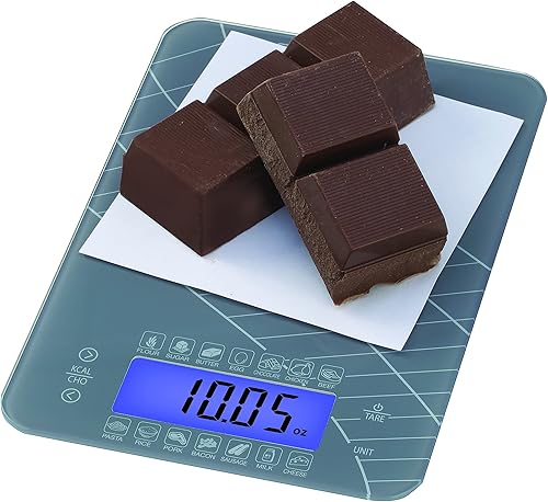 Miniatura 3 de SmartHeart Báscula digital de cocina con calculadora de calorías y carbohidratos de vidrio templado  Mediciones de precisión  Conversiones de