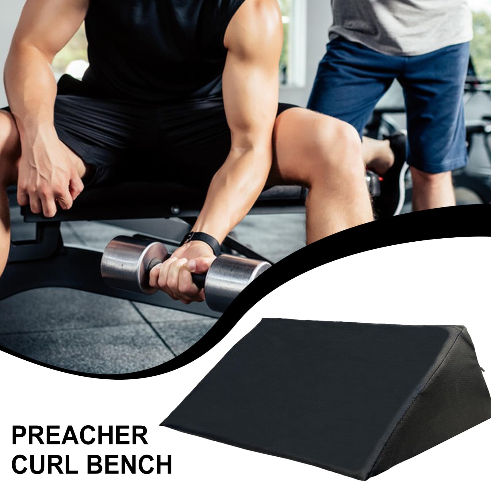 Almohadilla de predicador – Almohadilla de rizo para predicador sentado, equipo portátil de espuma, ayuda de entrenamiento para bíceps, pecho, gimnasio, entrenamiento de brazos en casa, hombres y