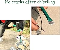 Vista 4 de Cincel de mampostería con protector de mano Lestino, 30 cm de punta plana para roca, hormigón, mortero y piedra, resistente para demolición