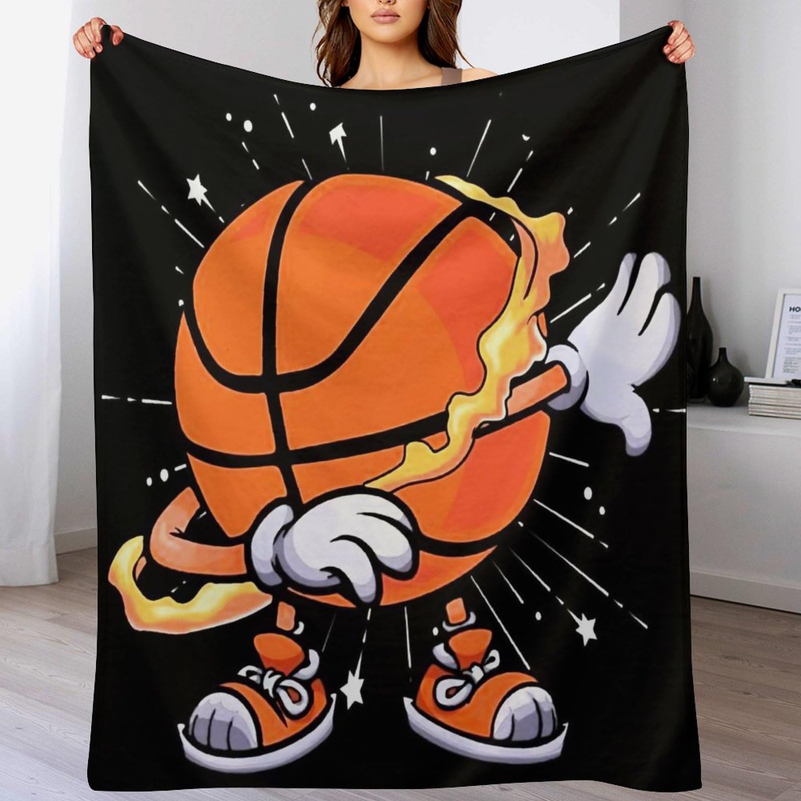 Couverture basket-ball en flannel contre le froid sur le canapé ou le lit