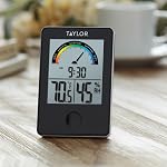 Taylor Digital Wireless Indoor Comfort Level Thermometer and Hygrometer, Easy-to-Read Display for Home, Office, Greenhouse, Nursery, and Indoor Areas, Black
