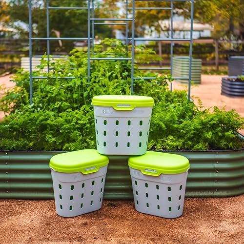 Miniatura 5 de Vego Garden Compostador de gusano en el suelo, contenedor de compostaje para granja al aire libre, 8 galones, sistema de compostaje sin BPA para