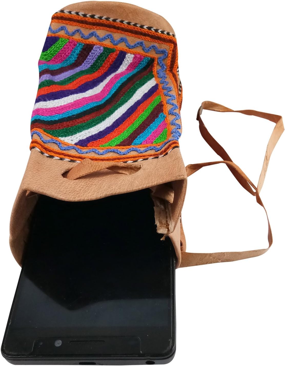 Handicraft Leather Phone Pouch, Smartphone Holder, Mobile Holder, Best Gifting, Made by Awarded Indian Artisan