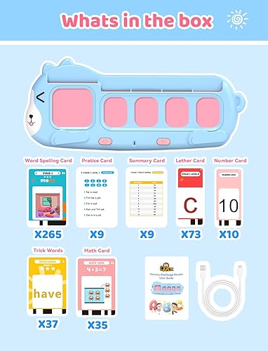 Miniatura 9 de QuTZ Juguete de aprendizaje fonético para niños en edad preescolar Tarjetas flash parlantes con máquina de sonido, mezcla de palabras y juegos de