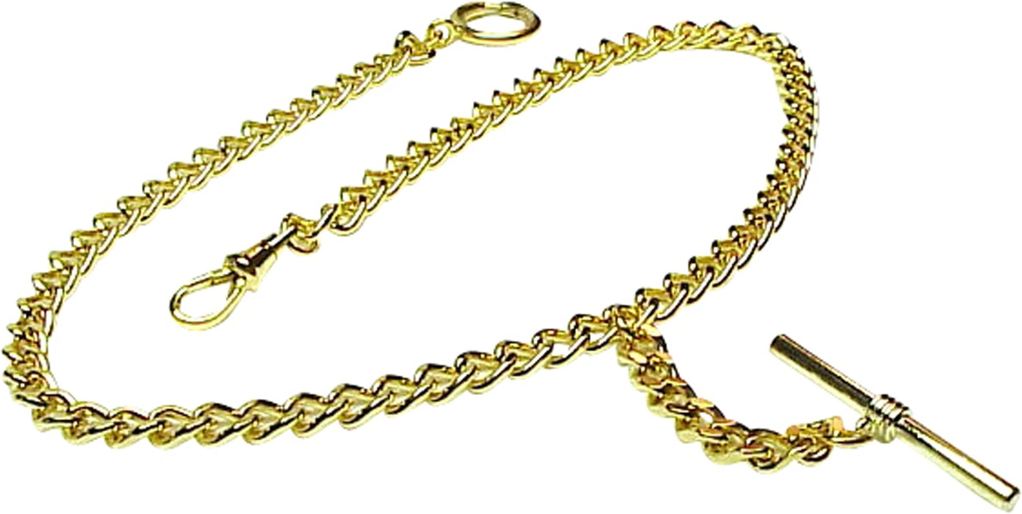 Old Father Time Gold Single Albert Pocket Watch Chain-914Y