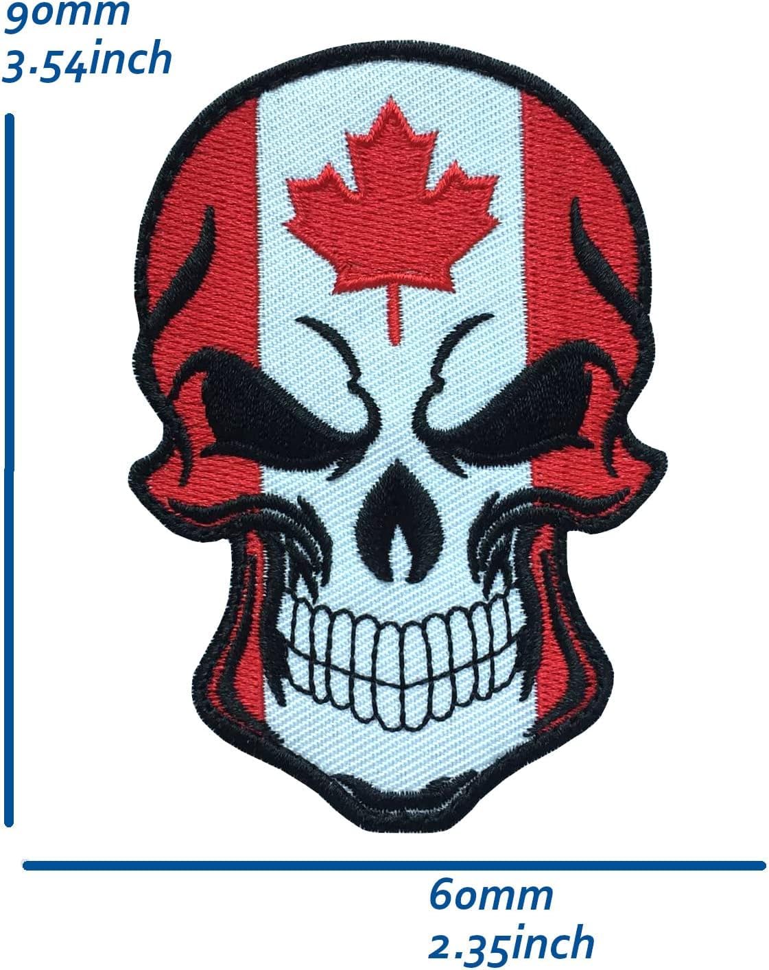 SpaceAuto Skull Head w/ Flag of Canada Military Tactical Morale